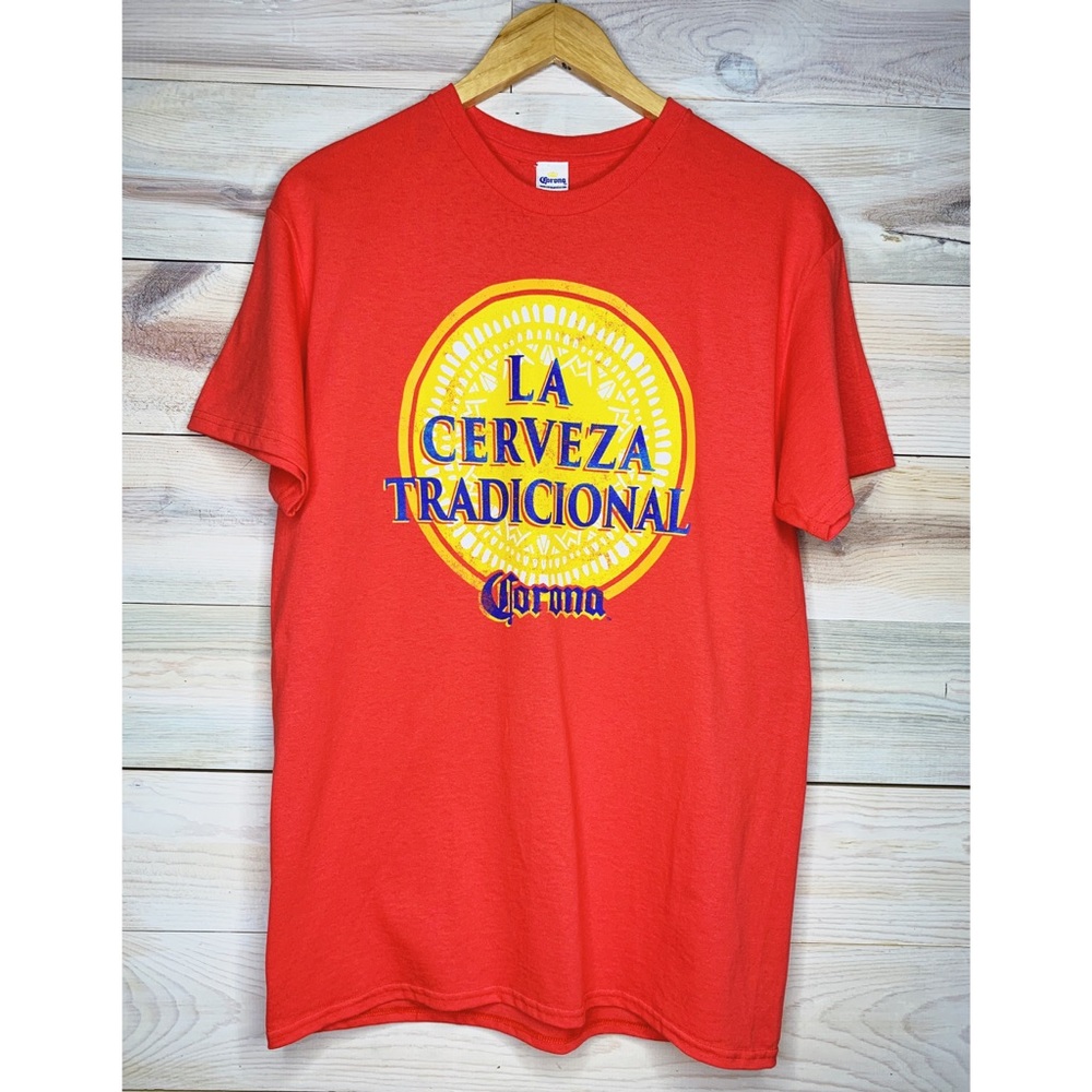 GS - Red Mens T-shirt Corona La Cerveza Tradicional